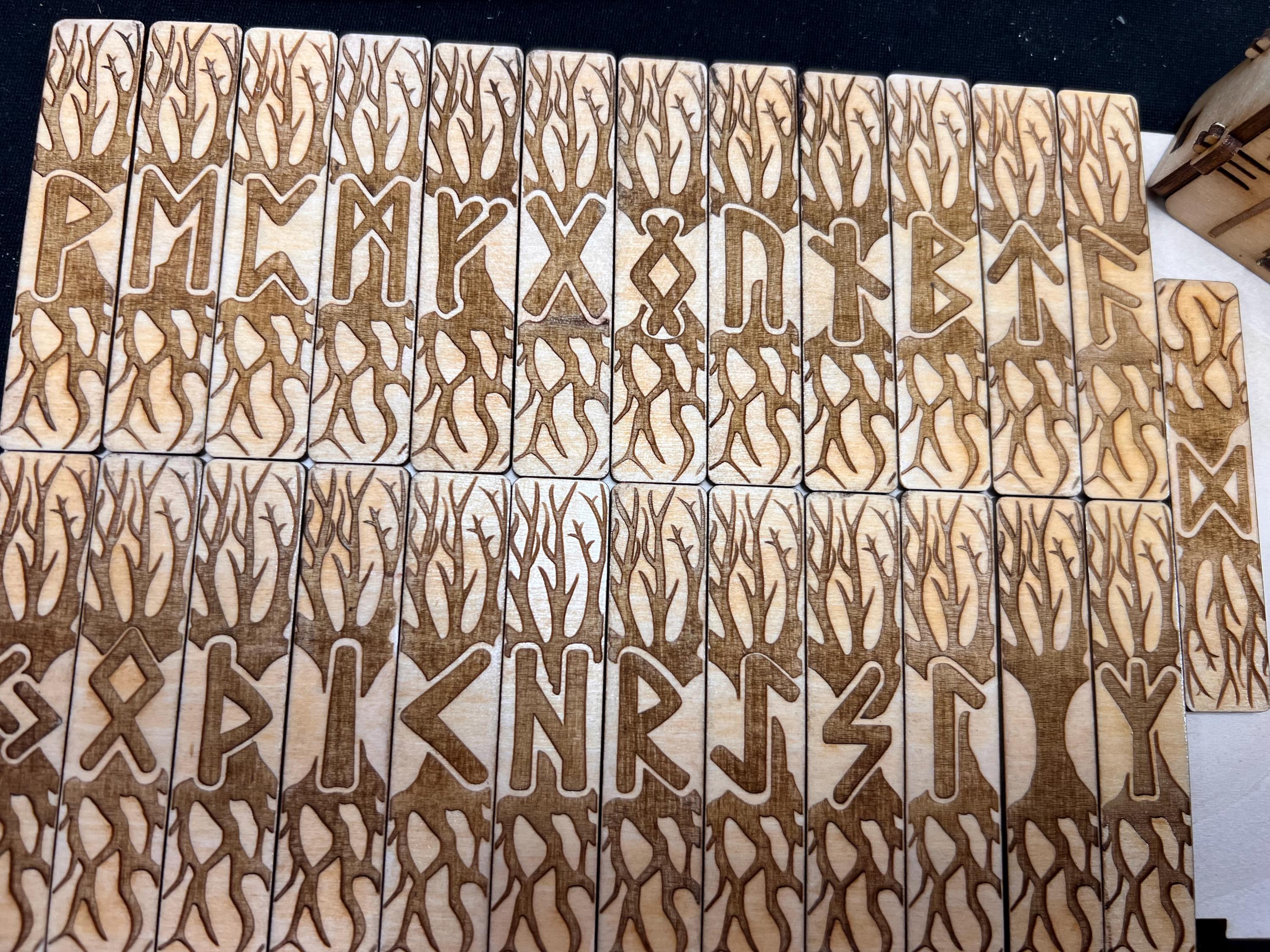 Tree of Life Wooden Rune Set, Elder Futhark Runes, Pagan Divination Tools