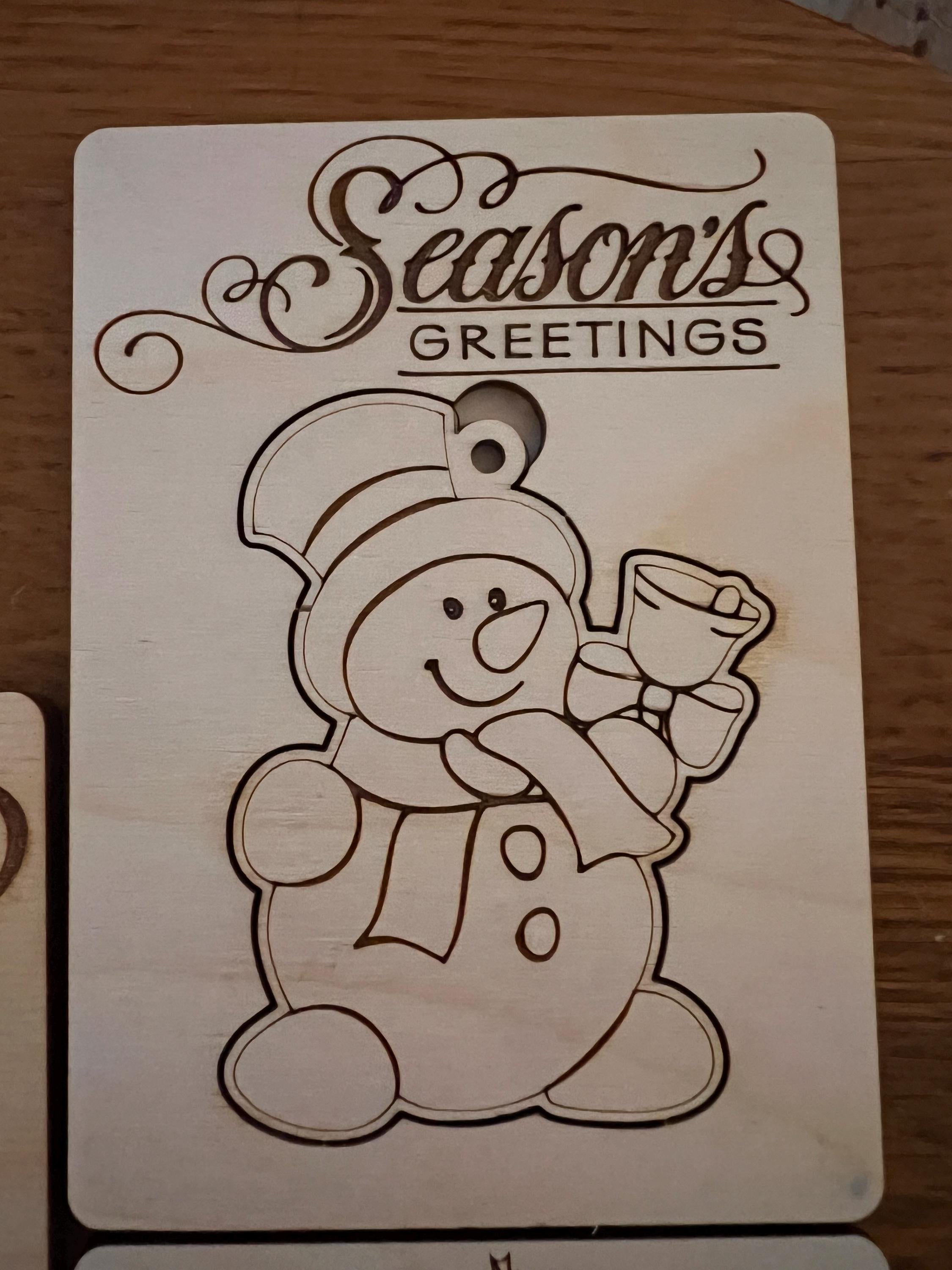 Engraved Wooden Christmas Card with Keepsake Ornament DIY