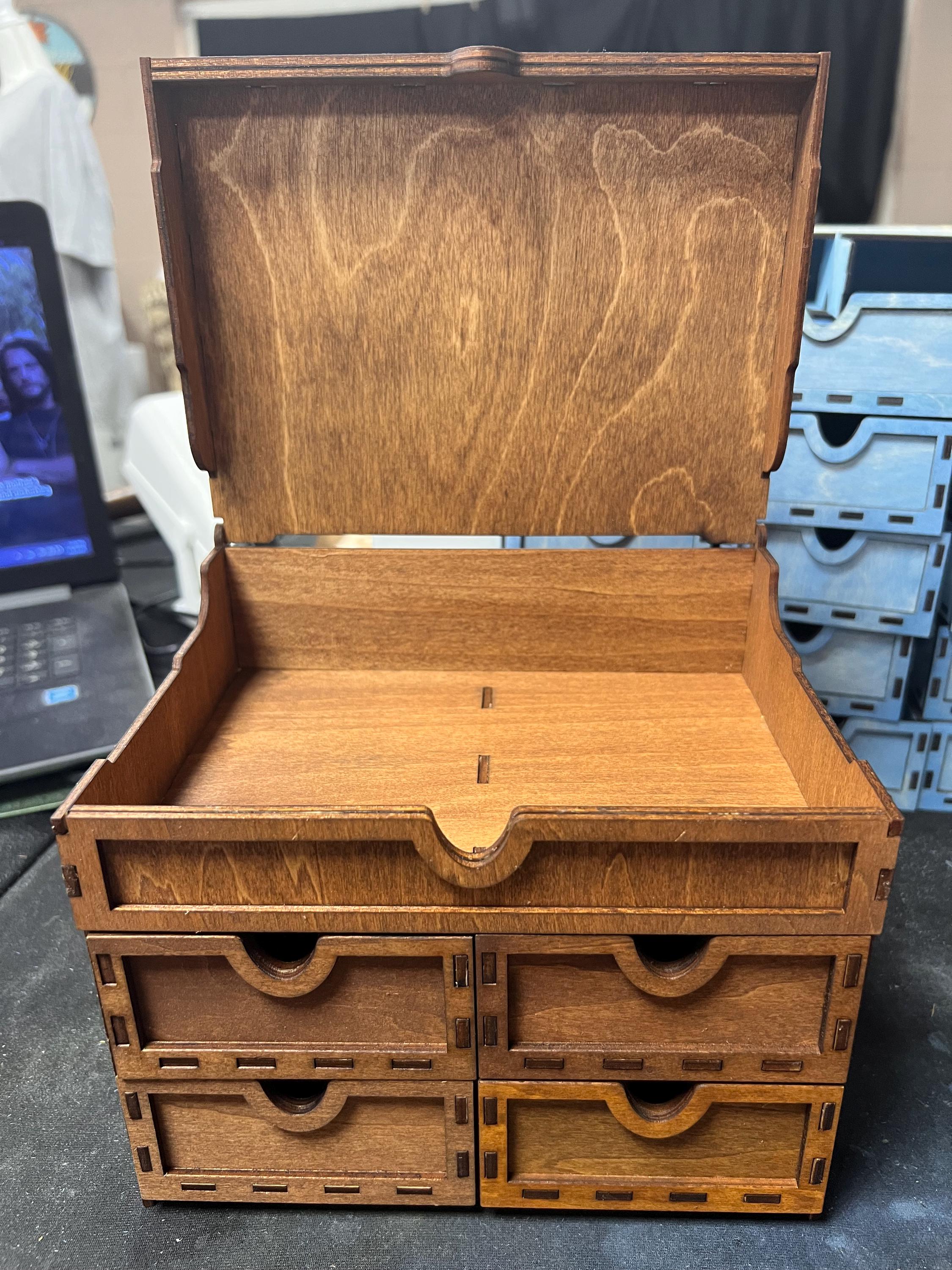 Laser Engraved Wooden Tarot Card Box: Witchcraft Altar Organizer, customized jewelry box, wedding present