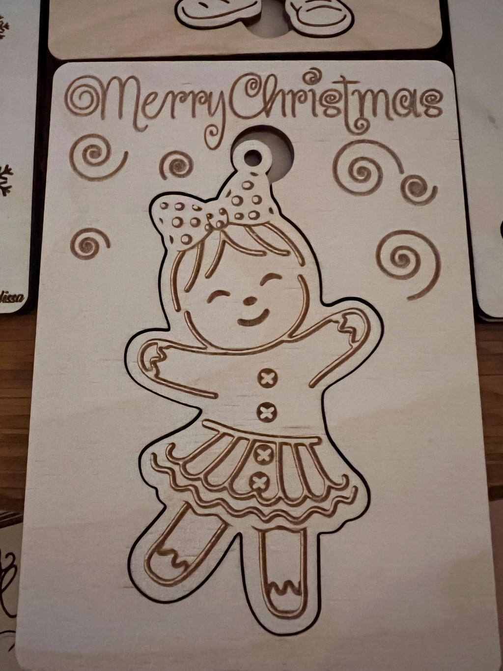 Engraved Wooden Christmas Card with Keepsake Ornament DIY