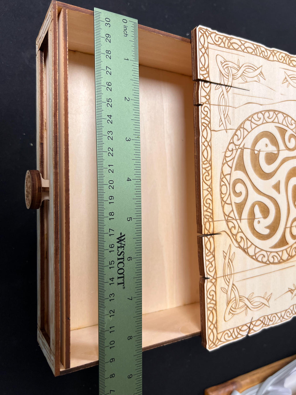 Laser Engraved Wooden Tarot Card storage / Jewelry Box / Crystals