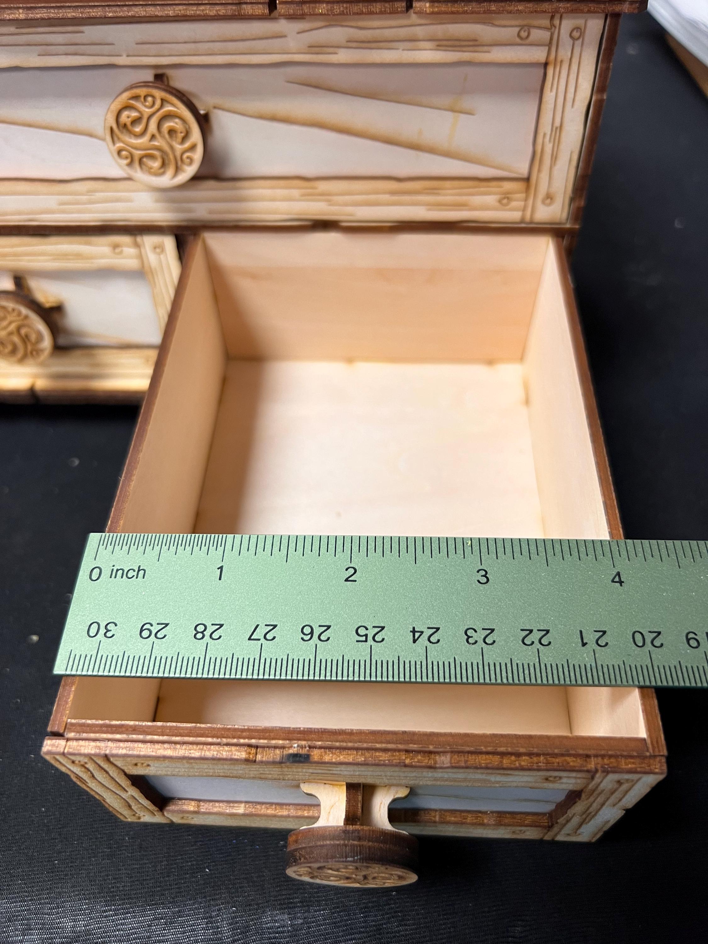Laser Engraved Wooden Tarot Card storage / Jewelry Box / Crystals