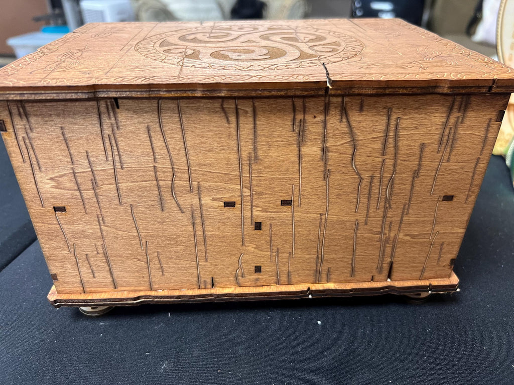 Laser Engraved Wooden Tarot Card storage / Jewelry Box / Crystals