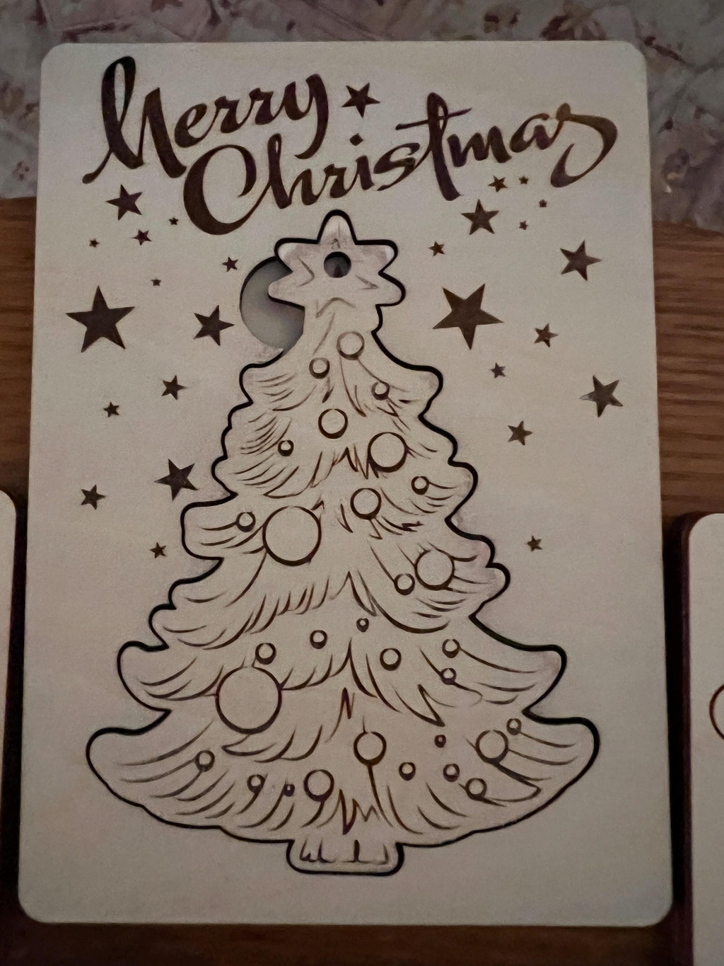 Engraved Wooden Christmas Card with Keepsake Ornament DIY