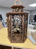 Laser Cut Wooden Easter Lantern – Bunny, Egg, Floral Designs – Rustic Spring Décor