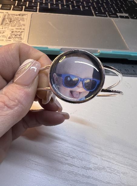 Custom Photo Bangle Bracelet: Personalized Keepsake Gift for wedding or graduations, Mothers day present
