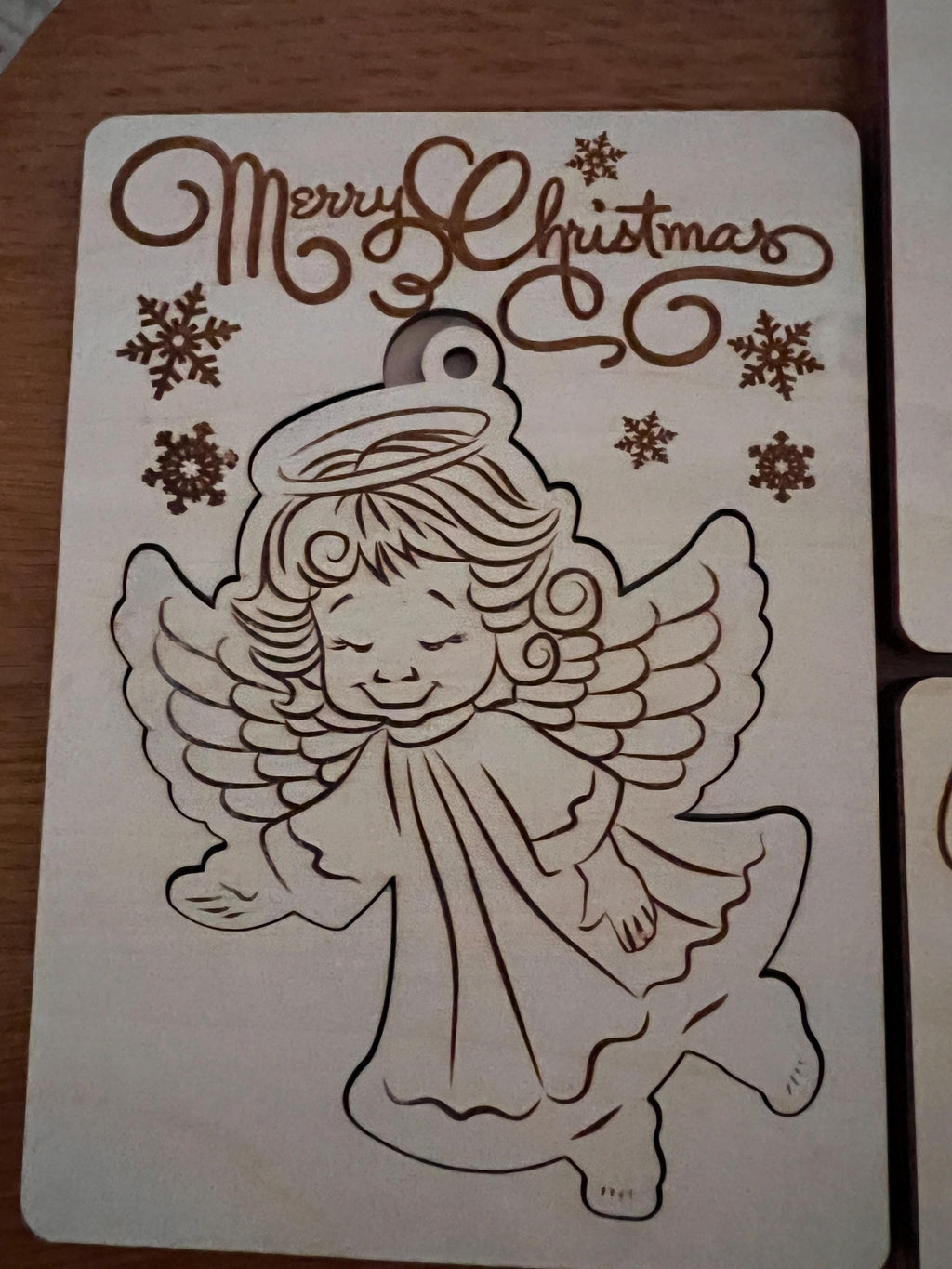 Engraved Wooden Christmas Card with Keepsake Ornament DIY