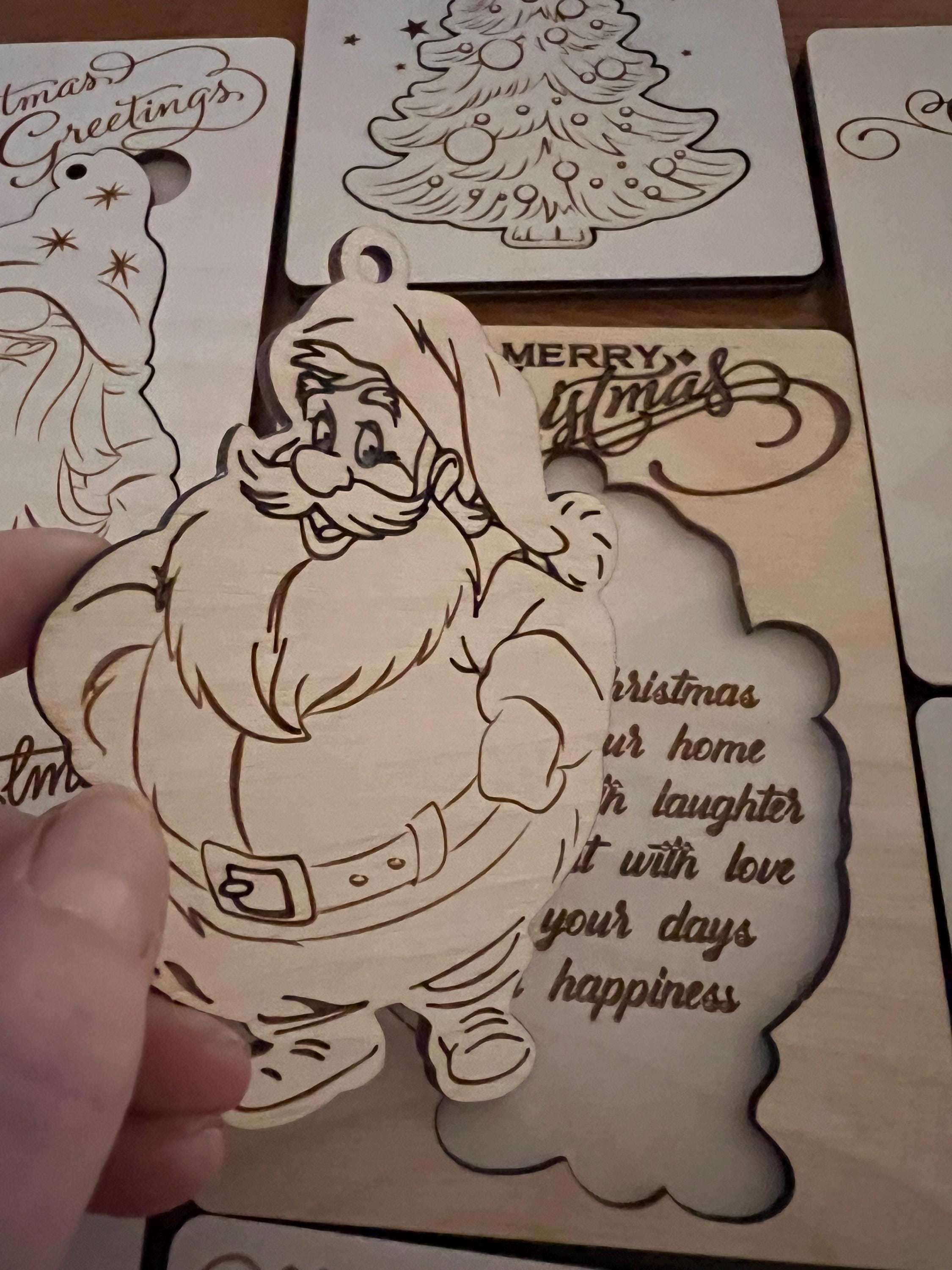 Engraved Wooden Christmas Card with Keepsake Ornament DIY