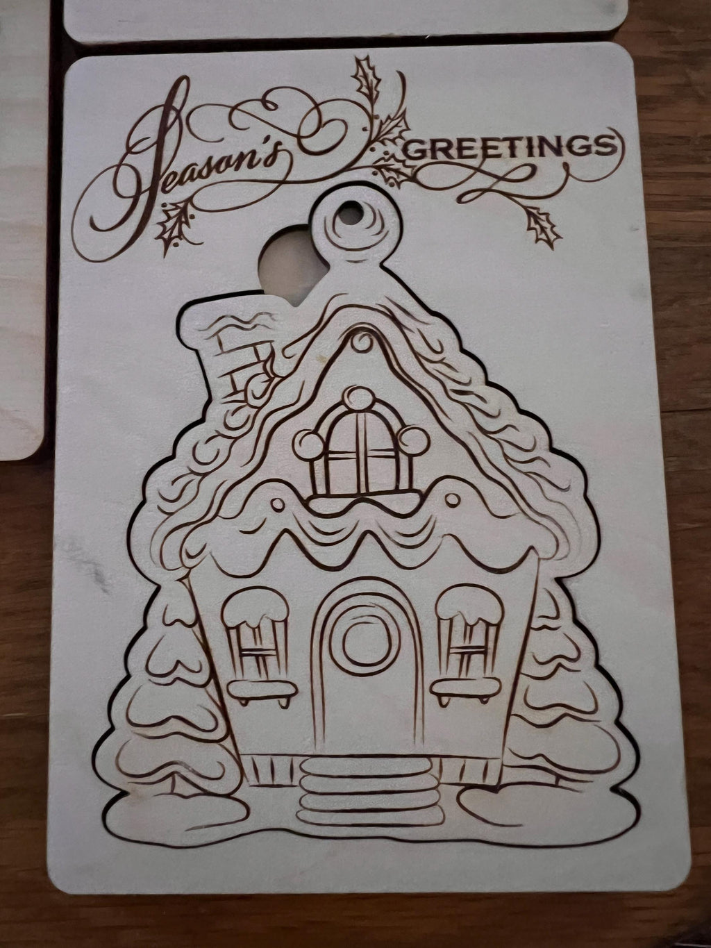Engraved Wooden Christmas Card with Keepsake Ornament DIY