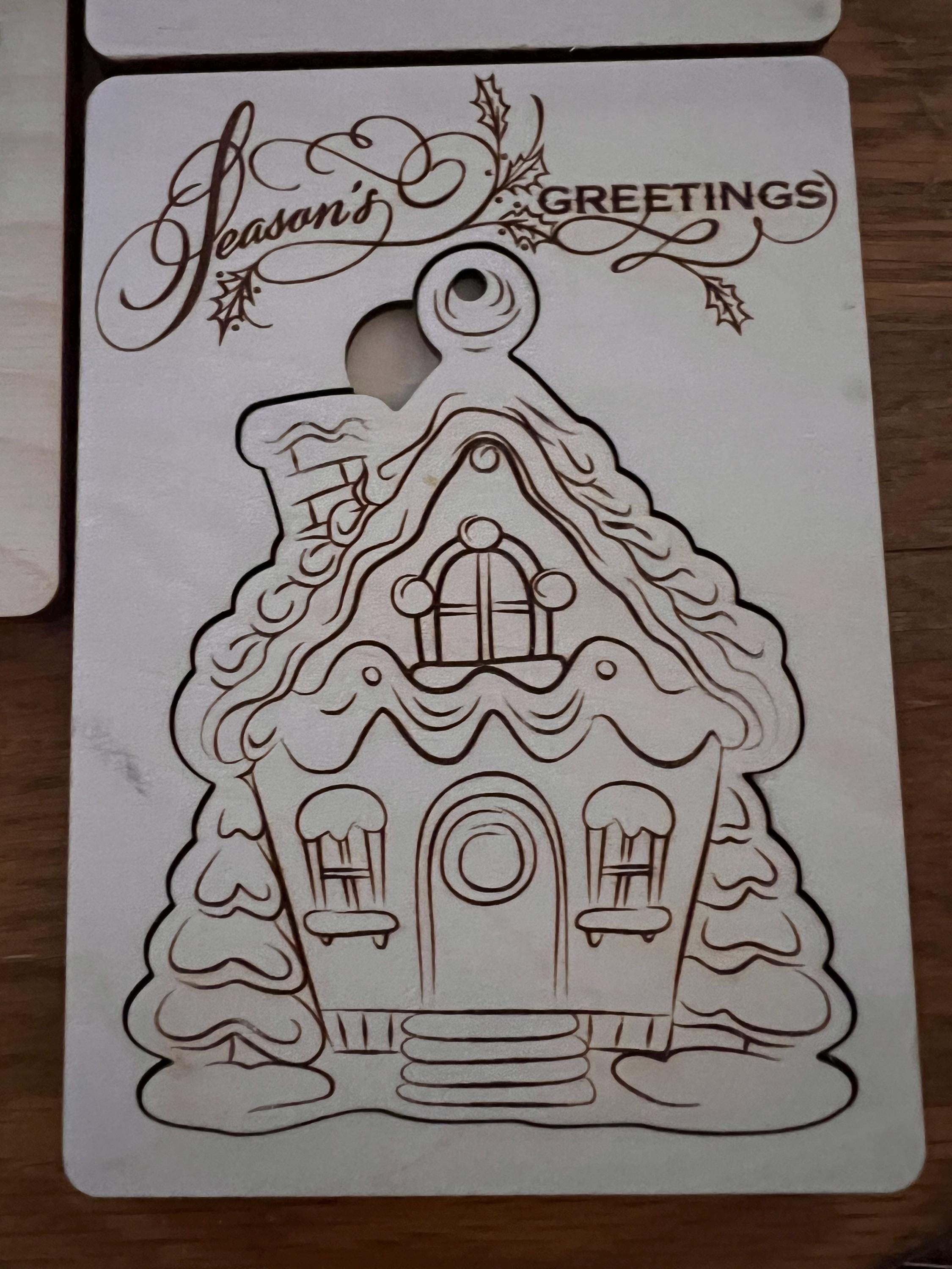 Engraved Wooden Christmas Card with Keepsake Ornament DIY