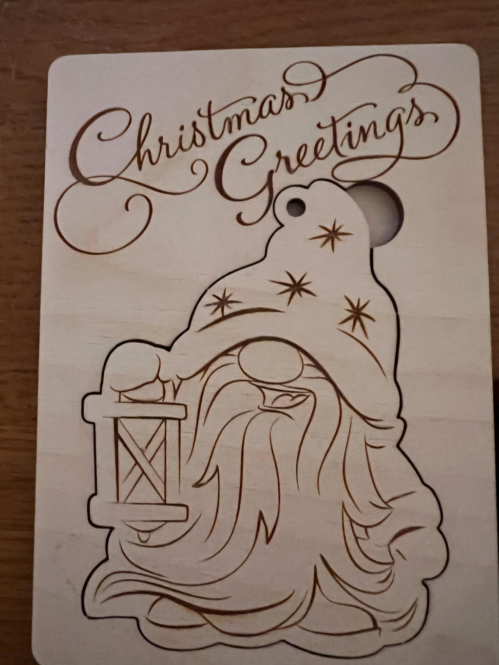 Engraved Wooden Christmas Card with Keepsake Ornament DIY
