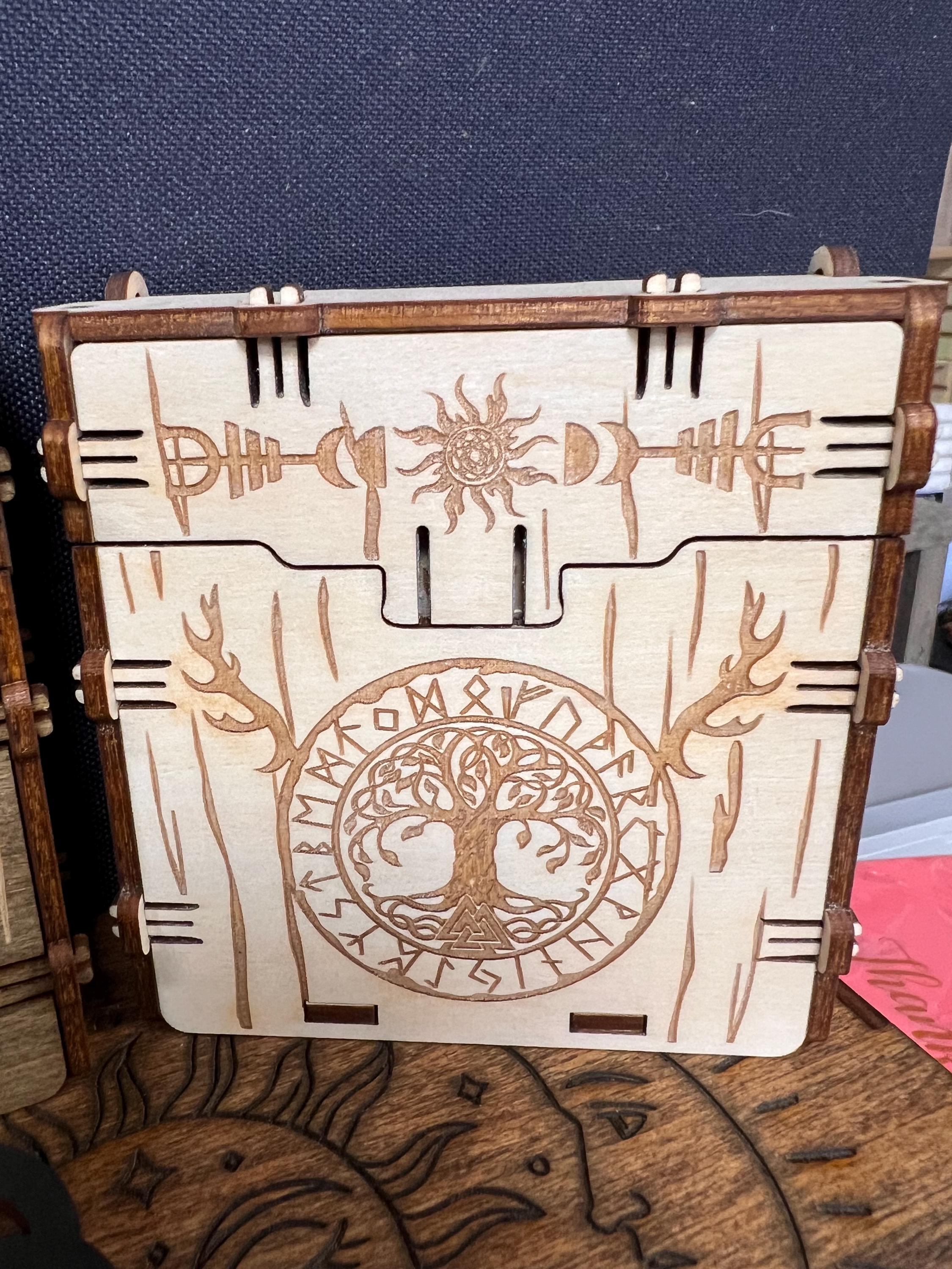 Tree of Life Wooden Rune Set, Elder Futhark Runes, Pagan Divination Tools