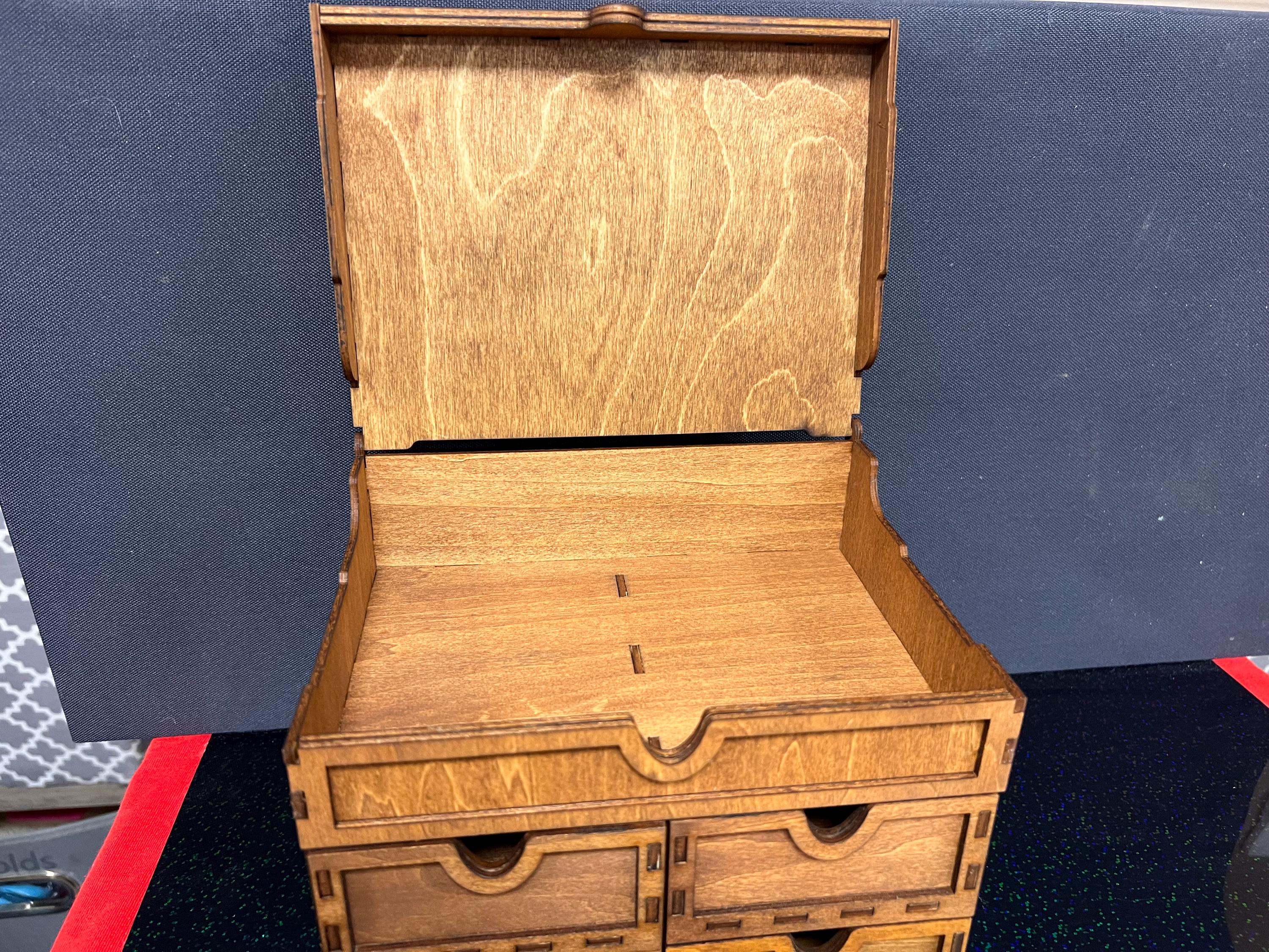 Laser Engraved Wooden Tarot Card Box: Witchcraft Altar Organizer, customized jewelry box, wedding present