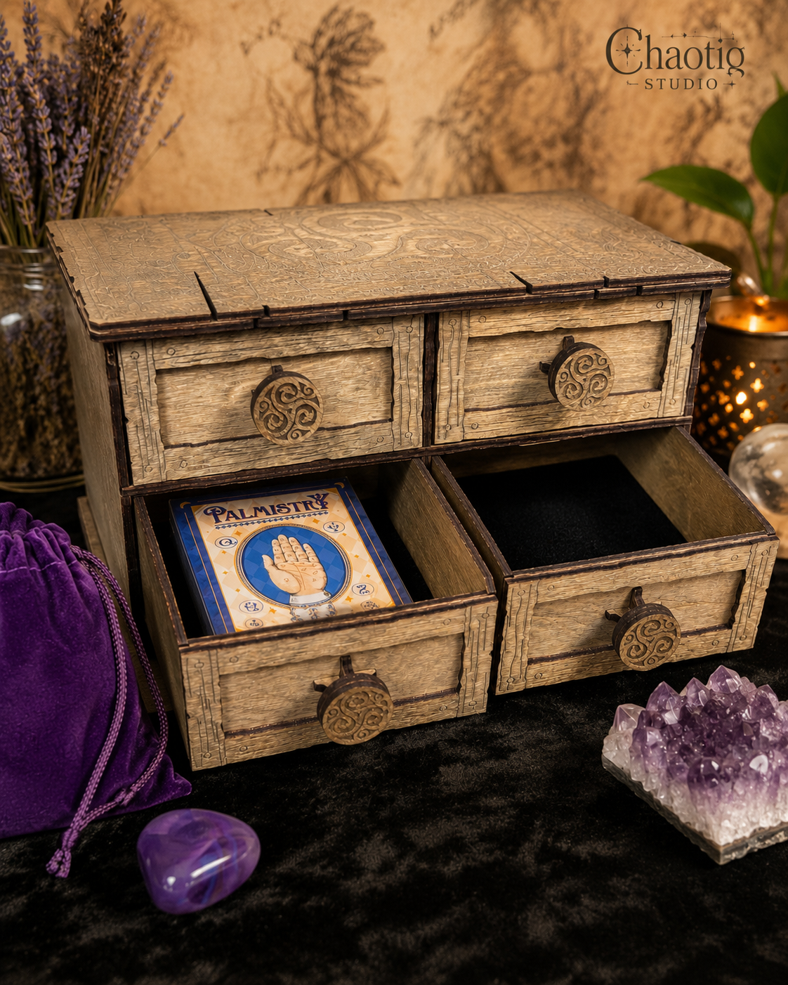 Rustic Crystal & Tarot Card Holder