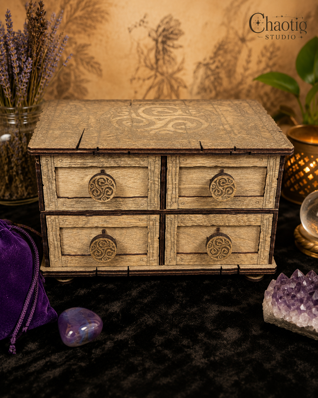 Rustic Crystal & Tarot Card Holder