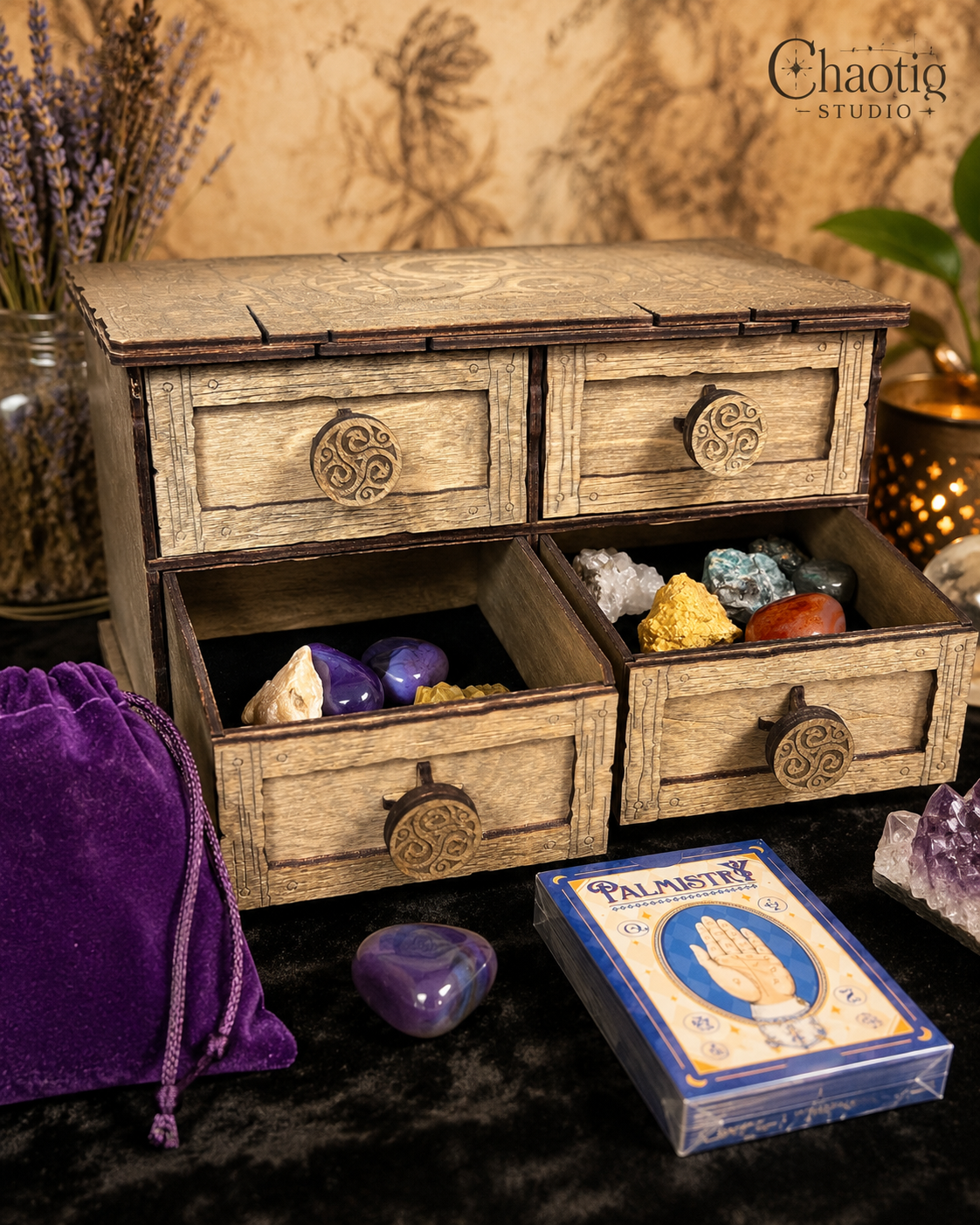 Rustic Crystal & Tarot Card Holder