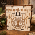 Tree of Life Wooden Rune Set, Elder Futhark Runes, Pagan Divination Tools