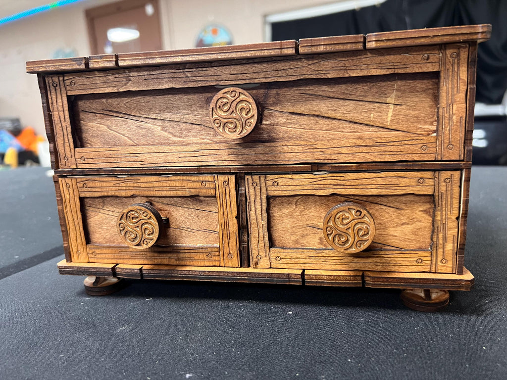 Laser Engraved Wooden Tarot Card storage / Jewelry Box / Crystals