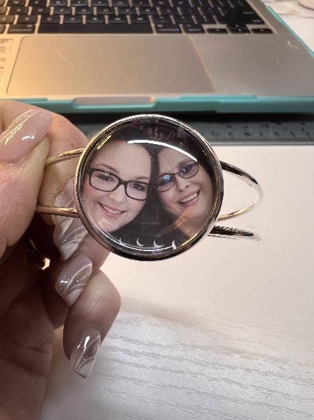 Custom Photo Bangle Bracelet: Personalized Keepsake Gift for wedding or graduations, Mothers day present