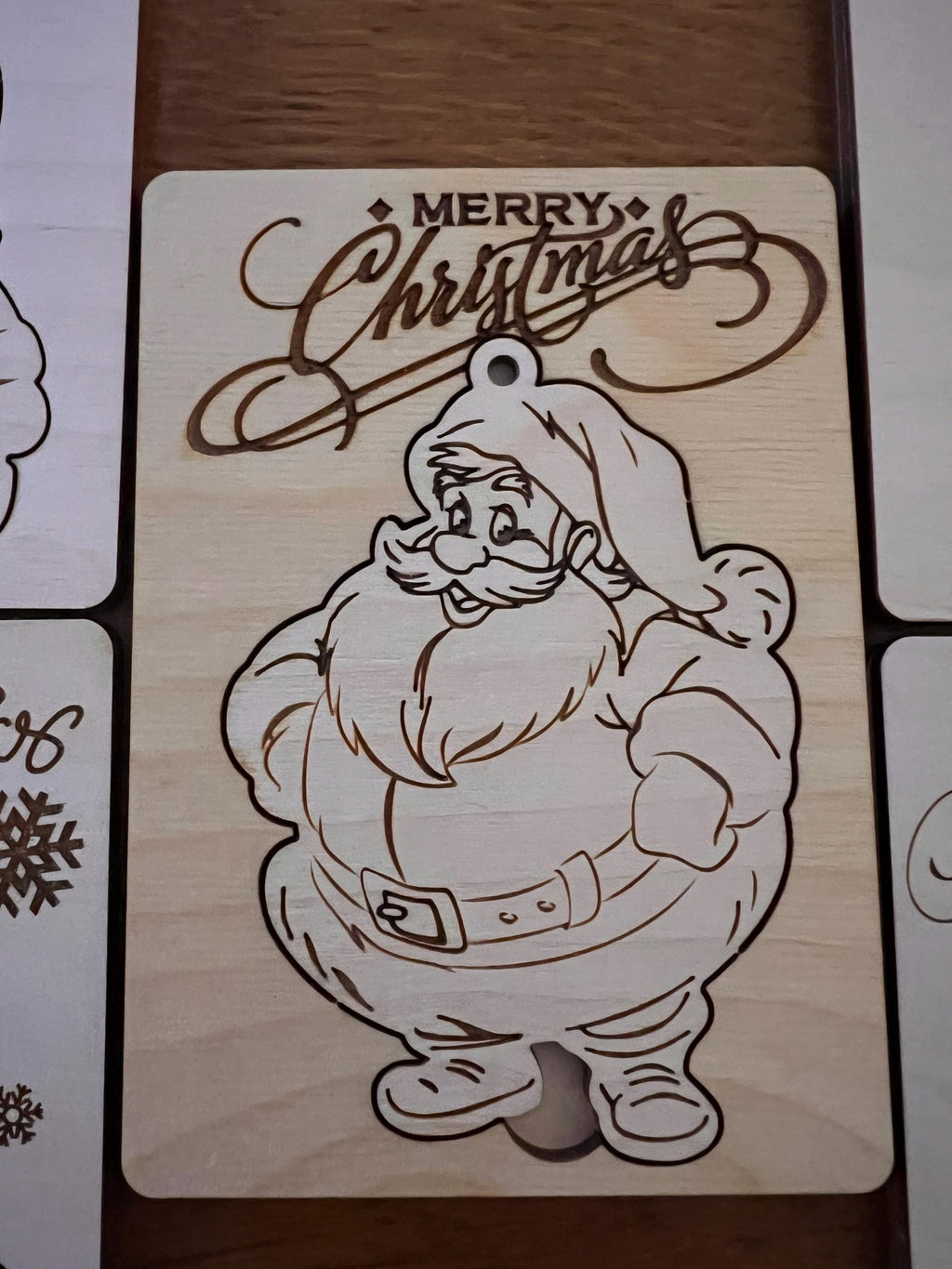 Engraved Wooden Christmas Card with Keepsake Ornament DIY