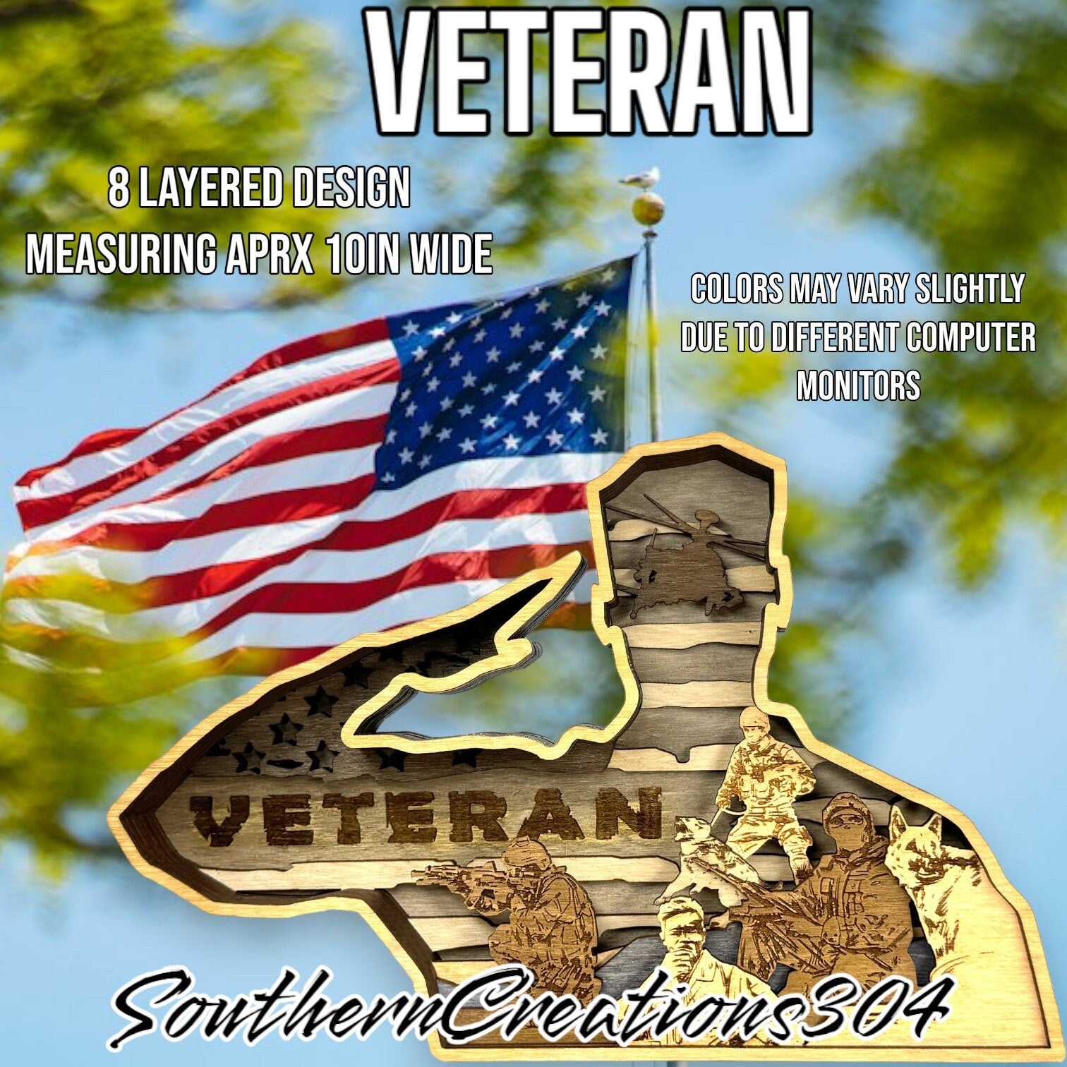 VETERAN Decor, Shelf Sitter, USA, SUPPORT