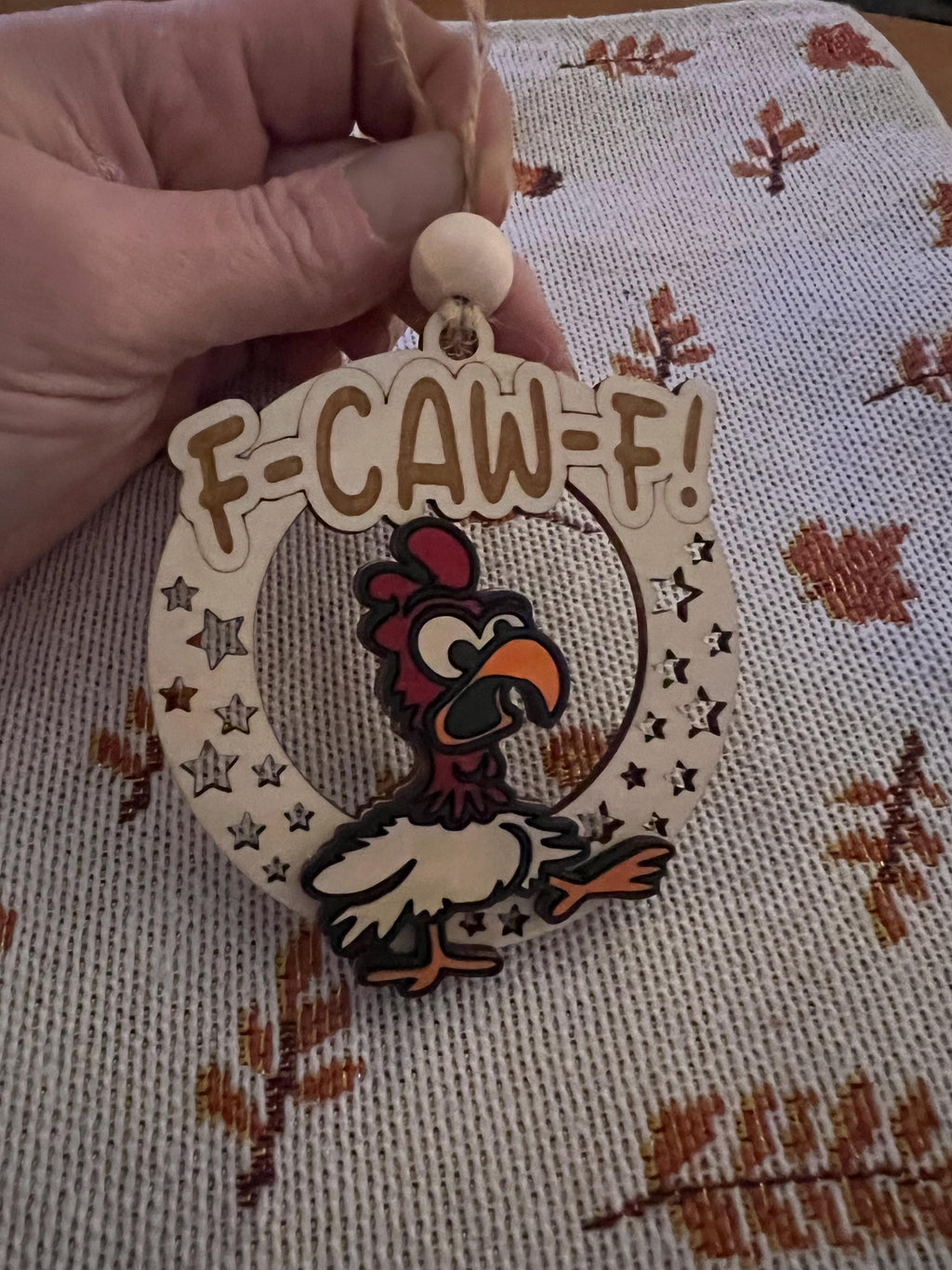 Funny F-CAW-F Bird Christmas Ornament | Hand Painted | Snarky | Unapologetic