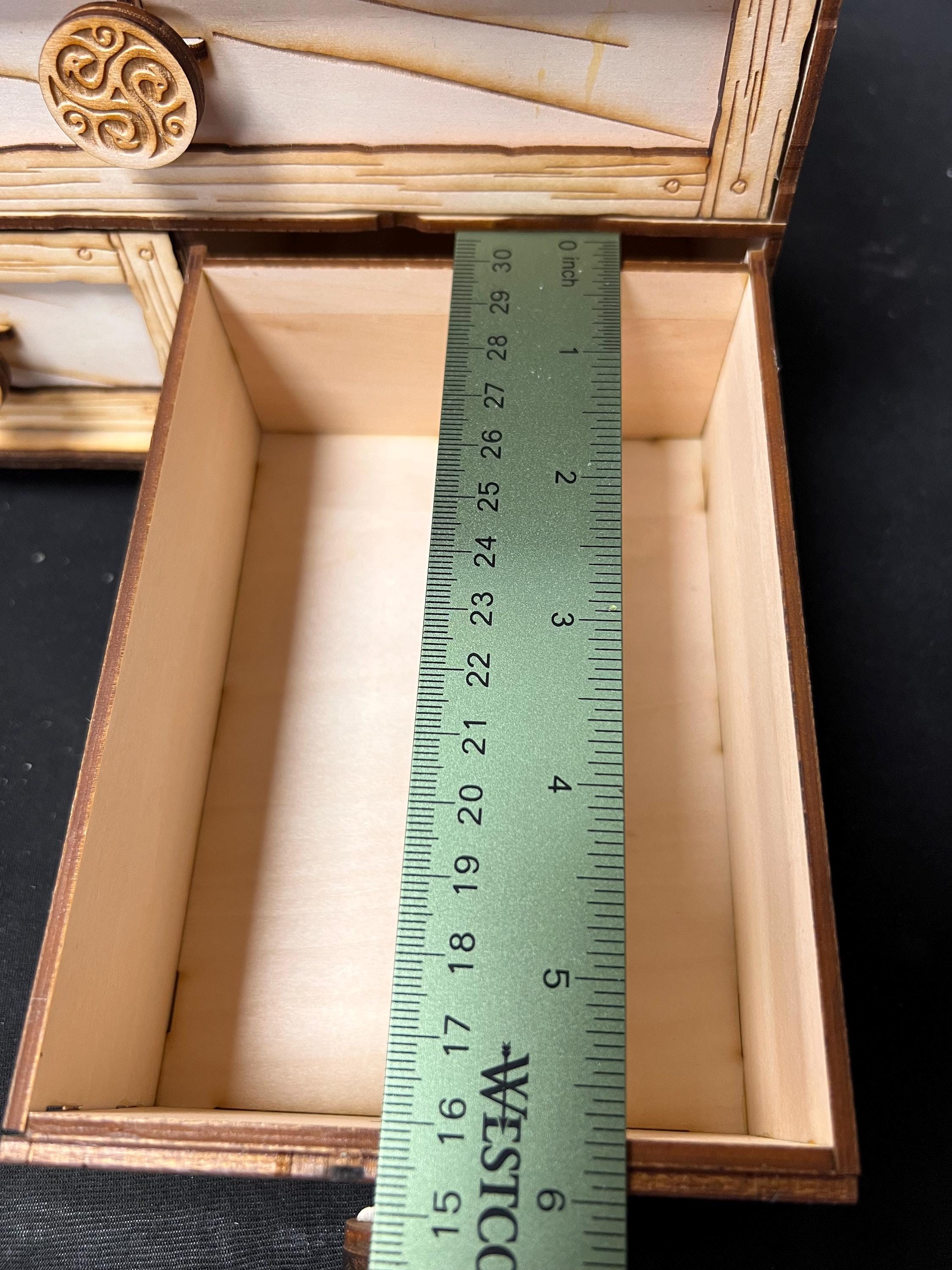 Laser Engraved Wooden Tarot Card storage / Jewelry Box / Crystals