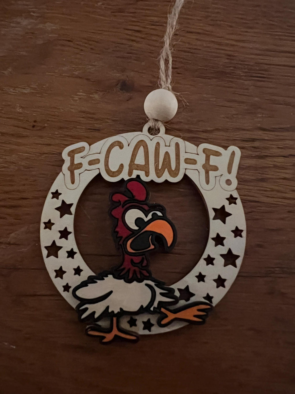 Funny F-CAW-F Bird Christmas Ornament | Hand Painted | Snarky | Unapologetic